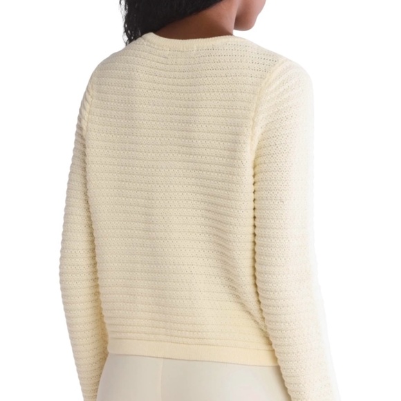 GEMMA + JANE Cotton Blend Rib Knit Button Front Cropped Cardigan Pockets Sz M - Picture 3 of 11